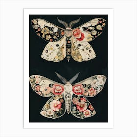 Dark Butterflies William Morris Style 8 Art Print