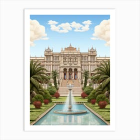 Dolmabahe Palace Pixel Art 6 Art Print