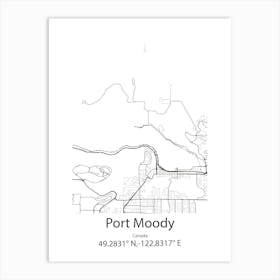 Port Moody,Canada Minimalist Map Art Print