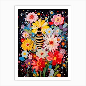 Bees Vivid Colour 2 Art Print