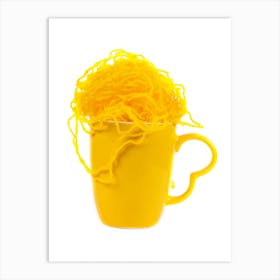 Yellow Yarn In A Cup Art Print