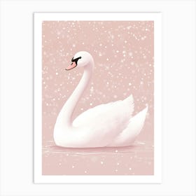 Swan In Water Art Print