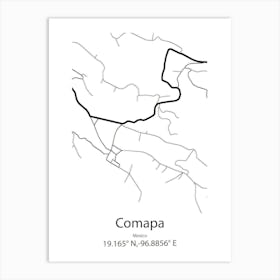 Comapa,Mexico Minimalist Map Art Print