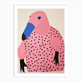 Pink Polka Dot Anteater Art Print