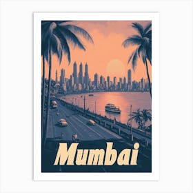 Aihrgdesign A Classic 1960s Travel Poster For Mumbai 1 Art Print