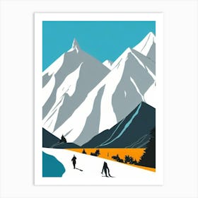 Cerro Catedral, Argentina Midcentury Vintage Skiing Poster Art Print