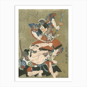 Ichikawa Danjuro Vii As Soga No Goro And Bando Mitsugoro Iii As Kobayashi No Asahina In A Soga Play By Utagawa Art Print