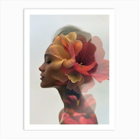 "Double Exposure: Surreal Floral Art" Art Print