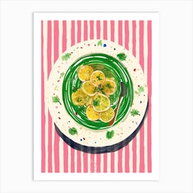A Plate Of Carrots, Top View Food Illustration 1 Art Print