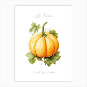 Hello Autumn Carnival Squash Pumpkin Watercolour Illustration 3 Art Print