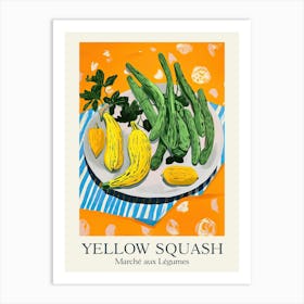 Marche Aux Legumes Yellow Squash Summer Illustration 3 Art Print