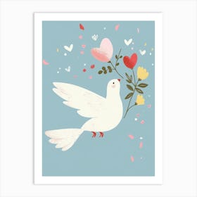 Dove With Flowers 1 Art Print