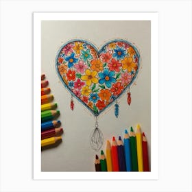 Heart Shaped Balloon Art Print