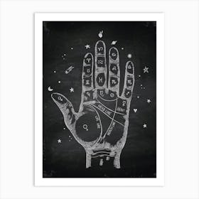 Tarot Card Hand Drawn On Chalkboard - Astrology poster Art Print