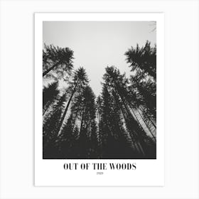 Taylor Swift Out Of The Woods 1989 Swifie Merch Black And White Art Print