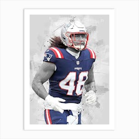 Jahlani Tavai New England Patriots Art Print