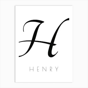 Henry Typography Name Initial Word Art Print