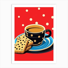 Cartoon Coffee & Biscuits Pop Art Inspired 1 Art Print