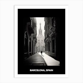 Poster Of Barcelona, Spain, Mediterranean Black And White Photography Analogue 4 Art Print