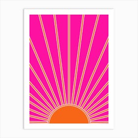 Sunshine Hot Pink And Orange Art Print