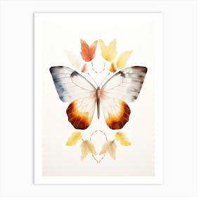 Butterfly With Leaves Art Print