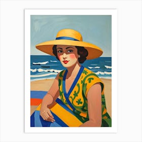 Woman On The Beach 1 Art Print