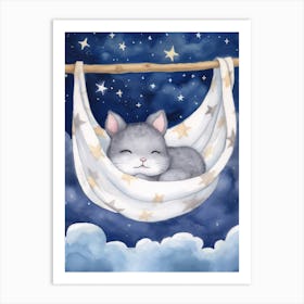 Baby Chinchilla 1 Sleeping In The Clouds Art Print