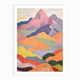 Mount Diablo United States 1 Colourful Mountain Illustration Art Print
