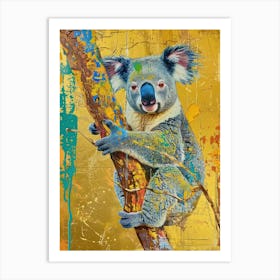 Koala Gold Effect Collage 2 Art Print