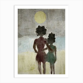 Two Girls On The Beach Art Print