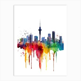 Auckland City Skyline Art Print