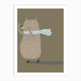 Bear In Scarf Art Print