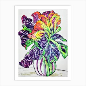 Radicchio Fauvist vegetable Art Print