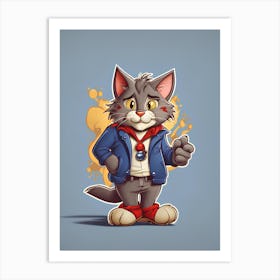 Cartoon Cat Art Print