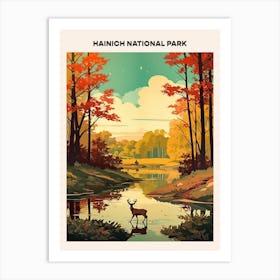 Hainich National Park Midcentury Travel Poster Art Print