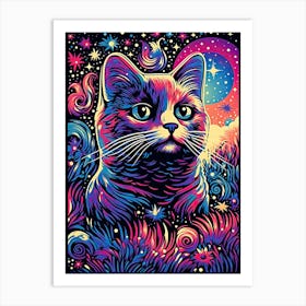 Nebula Clawsome, Psychedelic Cats series Art Print