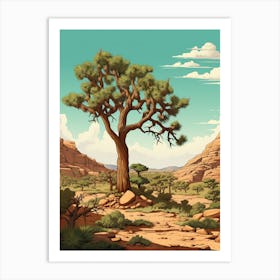  Retro Illustration Of A Joshua Tree In Grand Canyon 3 Art Print