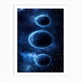 Three Planets In Space Art Print