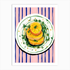 A Plate Of Pumpkins, Autumn Food Illustration Top View 35 Art Print