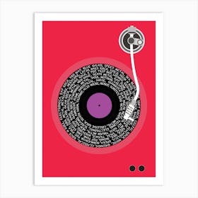 Vinyl Genres (Red) Art Print