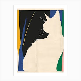 Cat 2 Cut Out Collage Art Print