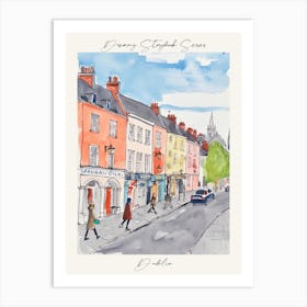 Poster Of Dublin, Dreamy Storybook Illustration 1 Art Print