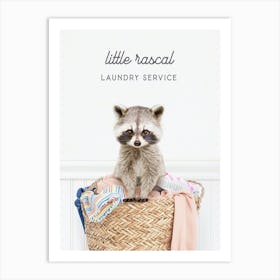 Raccoon Little Rascal Laundry Service Art Print