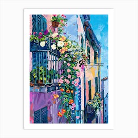 Balcony Painting In Naples 1 Art Print