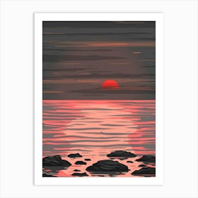 Sunset Over The Sea 11 Art Print