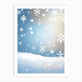 Snowflakes On A Field, Snowflakes, Neutral Abstract 1 Art Print