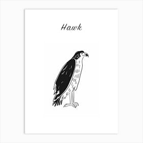 B&W Hawk Poster Art Print