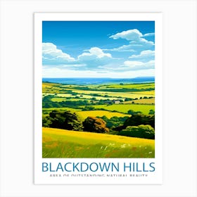 Blackdown Hills Aonb Print Area Of Outstanding Natural Beauty Art Blackdown Hills Poster Somerset Devon Border Wall Art English Countryside 3 Art Print