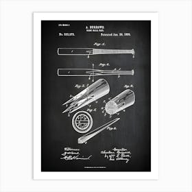 Baseball Bat Baseball Poster Baseball Decor Baseball Blueprint Baseball Wall Art Baseball Print Baseball Patent Print Sb2721 Art Print