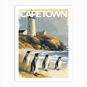 Cape Town, South Africa Vintage Art Print